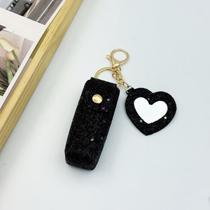 Porte-clés rouge à lèvres avec paillettes et miroir, pendentif pochette à rouge à lèvres, breloque sac à rouge à lèvres, porte-clés polyvalent populaire - Product Image 4