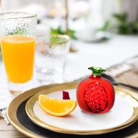 YearsCrystal Gepolijst gezandstraald kunstmatig granaatappel Granada fruit kristalglas beeldje ornament 6cm verzamelbaar liefde