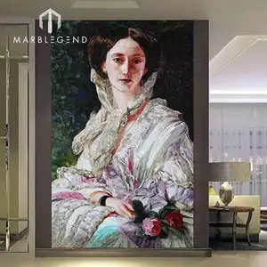 Glass Mosaic Tile Modern Feature Wall Mosaic Beautiful Portrait Artistic Ice Jade Glass Mosaic Tiles Art Wall