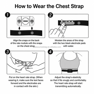 Sangle de poitrine de remplacement en nylon pour moniteur de fréquence cardiaque Wahoo <span class=keywords><strong>Garmin</strong></span> Polar <span class=keywords><strong>Strava</strong></span> AAW13 - Product Image 6