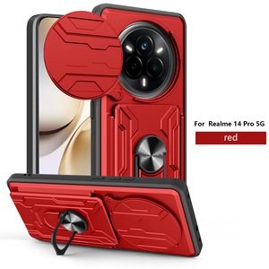Funda Realme 14 Pro, Tipo Armadura Mecánica, con Ranura para Tarjetas, Ventana Deslizante, Soporte, Protector de Cámara, Carcasa Trasera Rígida de PC, Resistente a Impactos - Product Image 3