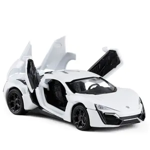 Хорошее качество, модель Lykan Dubai, модель автомобиля с подсветкой, литой под давлением автомобиль, модель автомобиля из сплава 1 32, детская игрушка