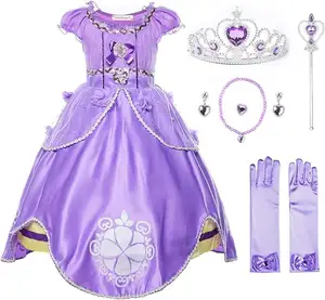 Hot Sale Girls Princess Mermaid Birthday Party Dress Up Costume with Accessories