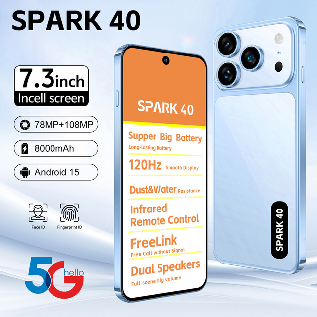 Hot Sale Spark40 Smartphone 2026 5G 16GB 1TB 108MP 10 Core Factory Price