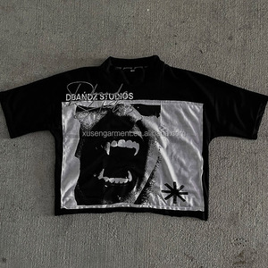 <span class=keywords><strong>T</strong></span>-shirt in cotone con grafica streetwear, personalizzabile, alla moda, primaverile, taglio cropped, stampa DTG, oversize, da uomo - Product Image 2