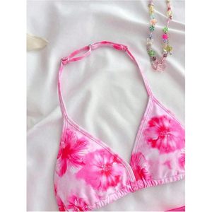 Ensemble de bikini 3 pièces pour fille FOXA, maillot de bain à bretelles florales avec jupe courte en maille, séchage rapide, spandex, polyester - Product Image 3