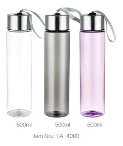 <b>Plastic</b> Water Bottle 500ml Bpa Free With Strap Screw-On Cap Minimalist Design Outdoor Use TA-4093 - Product Image 1