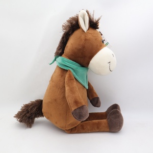 Super doux Kawaii Style mascotte en peluche cheval vacances cadeaux bébé peluche animal pour <span class=keywords><strong>poney</strong></span> avec écharpe PP coton remplissage - Product Image 3