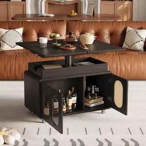 Modern Durable Lifting Solid Wood Coffee <strong>Table</strong> Mobile Multi-functional <strong>Side</strong> <strong>Table</strong> Sofa Trolley Eco-Friendly Portable <strong>Storage</strong> - Product Image 2