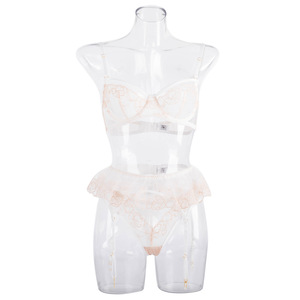 Ensemble <span class=keywords><strong>de</strong></span> lingerie sexy trois pièces en polyester brodé <span class=keywords><strong>de</strong></span> qualité supérieure avec <span class=keywords><strong>porte</strong></span>-jarretelles et armatures, modèle 1515 - Product Image 5