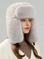 Sombrero de Pescador Unisex de Felpa Sintética de Conejo Rex, Estilo Europeo-Americano, para Invierno, Cálido, para Fiestas, Deportes Casuales