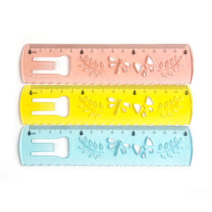 Linh Hoạt PVC 15Cm <span class=keywords><strong>6</strong></span> Inch Nhựa Thẳng Cai Trị Mẫu Stencil 2 Trong 1 Inch Và Cm Linh Hoạt Cai Trị - Product Image 5