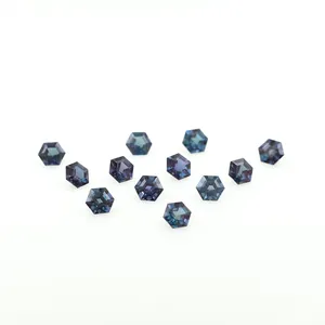 Natural Color Change Alexandrite Gems Custom Cut Size Shape Wholesale High Quality Regular Hexagon Alexandrian gemstone