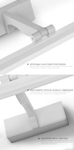 โคมไฟติดผนัง LED สีขาวมินิมอล 3500K แสงวอร์มไวท์ สำหรับห้องน้ำ ตัวโคมพลาสติก ควบคุมด้วยสวิตช์ 120lm/w ผลิตที่จงซาน - Product Image 4