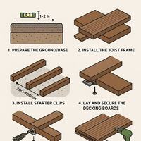 Plancher extérieur moderne anti-UV durable imperméable WPC Decking pour jardin terrasse carré résistant à la chaleur composite parc