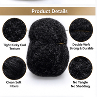 Extensions de cheveux humains bouclés afro, cheveux Remy en vrac pour tresses et dreadlocks, vente en gros, 100% cheveux humains véritables, teintables