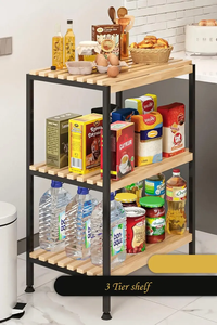 Organizer per armadietti fatti a mano mensola per oggetti da cucina in legno Freestanding Organizer <span class=keywords><strong>3</strong></span> vani porta mobili - Product Image 3