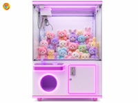 Machine à griffes attrape-OVNI rose néon 80x76x215 cm à force réglable pour salle d'arcade intérieure