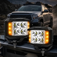 Feux de travail tout-terrain de 4 pouces, clignotants stroboscopiques, feux antibrouillard, 3000LM, 12-24V, pour camion, tracteur/SUV/ATV/bateau