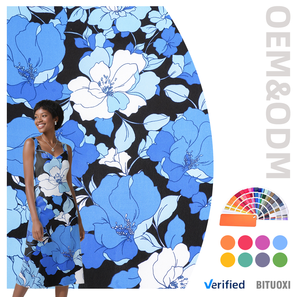 Custom Designed Organic 100% Viscose Woven Double-layer Crepe Fabric for Lady Dress Men's Garment Competitive Price