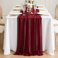 Nappe de table en mousseline transparente en gros pour décoration de mariage, fête, événement – Taille et couleur personnalisables – Décoration de table en gaze
