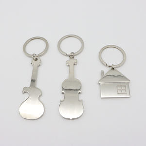 Logo gravé au laser personnalisé en métal pour salle de classe de musique, société immobilière, cadeau souvenir, petite maison, porte-clés guitare - Product Image 1