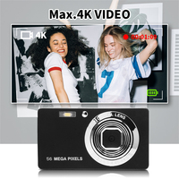 Caméscope compact pour vlog, autofocus, EIS anti-tremblement, 56MP, vidéo 4K, petit appareil photo numérique portable, cadeau pour la photographie