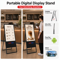 Afficheur numérique pliable avec Android CMS intégré, WiFi, contenu à distance, sans PC, sans lecteur multimédia, 50 pouces