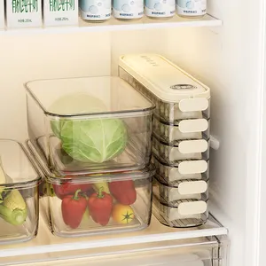 Niseven bán buôn Stackable nhựa tủ lạnh bánh bao lưu trữ hộp nhiều lớp thực phẩm lưu trữ Container có nắp đậy