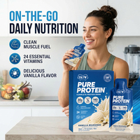 Boisson protéinée liquide complète OKTW Pure Protein, saveur milkshake vanille, aide à construire et à maintenir les muscles, complément alimentaire.