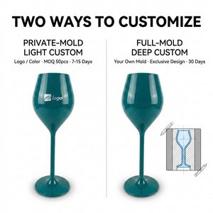 Copa de Vino de Plástico de 130 ml con Logotipo Personalizado, Fábrica OEM, Copa de Vino Irrompible de Tritán, Copa de Champán para Bodas y Fiestas - Product Image 2