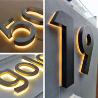 Letrero Personalizado con Número/Letra 3D Retroiluminado con LED, para Decoración de Pared de Casa, Habitación, Hotel, Apartamento u Oficina, Letrero de Marca