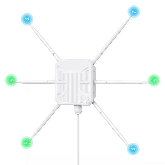 High Power WIFI 6 AX3000 Outdoor WiFi Router Dual Band Access Point Extender Outdoor Long Range with POE IP67