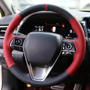 Funda de <span class=keywords><strong>Volante</strong></span> Cosida a Mano Personalizada para <span class=keywords><strong>Toyota</strong></span> Camry, Avalon, <span class=keywords><strong>Corolla</strong></span>, Highlander, RAV4, Accesorios de Cuero y Fibra para Auto - Product Image 3