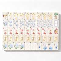 Jeu de Mahjong Américain Personnalisé Thème Charleston 160 Tuiles avec Boîte Design Palmier Style Sud Cadeau de Jeu de Luxe
