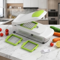 Hete Aanbieding Smile Mom B427 Plastic Fruit- en Groentegereedschap Snijder Hakker Vlees- en Groentehakker Aardappelmes Roestvrij Staal