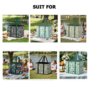 BALEINE Paquete <span class=keywords><strong>de</strong></span> 3 Bolsas <span class=keywords><strong>de</strong></span> Compras Plegables Reutilizables <span class=keywords><strong>de</strong></span> <span class=keywords><strong>PLA</strong></span> con Asas Reforzadas (Island Breeze) 13x10.2x11 Pulgadas - Product Image 6