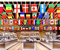 Drapeaux triangulaires personnalisés avec logo pour la célébration mondiale 2026 – Guirlande de drapeaux de tous les pays du monde, 200 pays différents