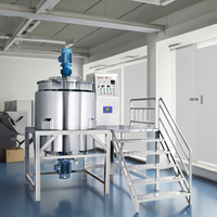 Agitateur de cuve de mélange industrielle 400L/1000L, machine de mélange chauffante polyvalente pour savon liquide/cosmétiques, avec moteur central performant
