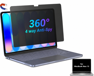Protector de Pantalla Magnético de 360 Grados y 4 Vías para Macbook Neo 13, Anti-Espía, Adsorción Magnética, Impermeable, Película Removible - Product Image 1