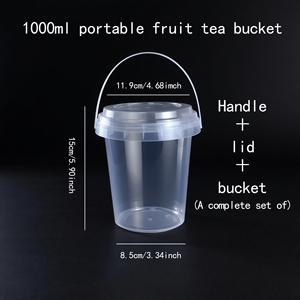 Bán Buôn 32 Oz Biểu Tượng Tùy Chỉnh PP Uống Xô 1000Ml Dùng Một Lần Cấp Thực Phẩm Nhựa Trái Cây <span class=keywords><strong>Container</strong></span> Cho Lạnh Đồ Uống Nước Chanh Ly - Product Image 3