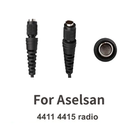 Aselsan Headset Radio 2 kawat 4411/4415/4711/4715-Earpiece tabung akustik bening dengan Mic PTT untuk komunikasi aman
