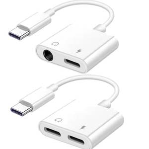 <span class=keywords><strong>Adaptateur</strong></span> audio double USB Type C Splitter DAC 2 en 1, charge rapide Type C vers prise casque 3,5 mm pour <span class=keywords><strong>S20</strong></span> Ultra S10 9 Note10 Plus - Product Image 1
