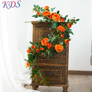 Usine en gros 140 cm Fleur De Vigne Artificielle Rose Fleur Vigne fleur Artificielle Pour Mariage En Plein Air Fête Guirlande Décor - Product Image 5