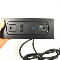 Bande d'alimentation encastrée pour bureau avec 2 prises secteur + USB a et USB C Hub de charge Bande d'alimentation pour bureau