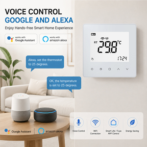 TOUPWELL <span class=keywords><strong>Thermostat</strong></span> WiFi 868Hz de Qualité Supérieure, Design Moderne, Contrôle via l'Application Smart Life, pour Chaudière à <span class=keywords><strong>Gaz</strong></span> et Chauffage au Sol d'Hôtel, 230V Sans Fil 2 - Product Image 2