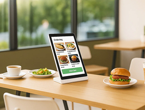 Countertop L hình dạng IPS cảm ứng Tablet PC không có pin <span class=keywords><strong>Android</strong></span> quảng cáo hiển thị kỹ thuật số 10 inch USB DC trong RJ45 cổng Wi-Fi máy tính bảng - Product Image 5