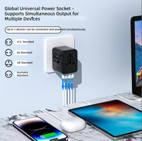 Chargeur rapide PD 20W 25W 30W 5 en 1, adaptateur de voyage universel 4 ports, convertisseur de prise universelle pour les États-Unis, l'UE, le Royaume-Uni, l'Australie