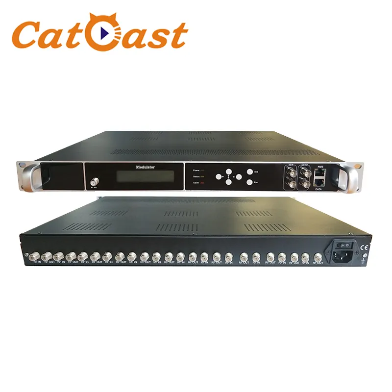 CATV dijital modülatör 8 12 16 20 24 FTA DVB-S2 DVB-C DVB-T ATSC ISDBT Tuner RF transmodülatör DVB T2 modülatör