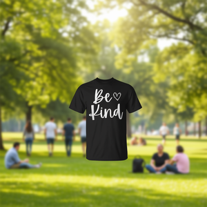 T-shirt Promozionale Ispirazionale, Carina e Divertente con Scritta 'Be Kind' - Product Image 3